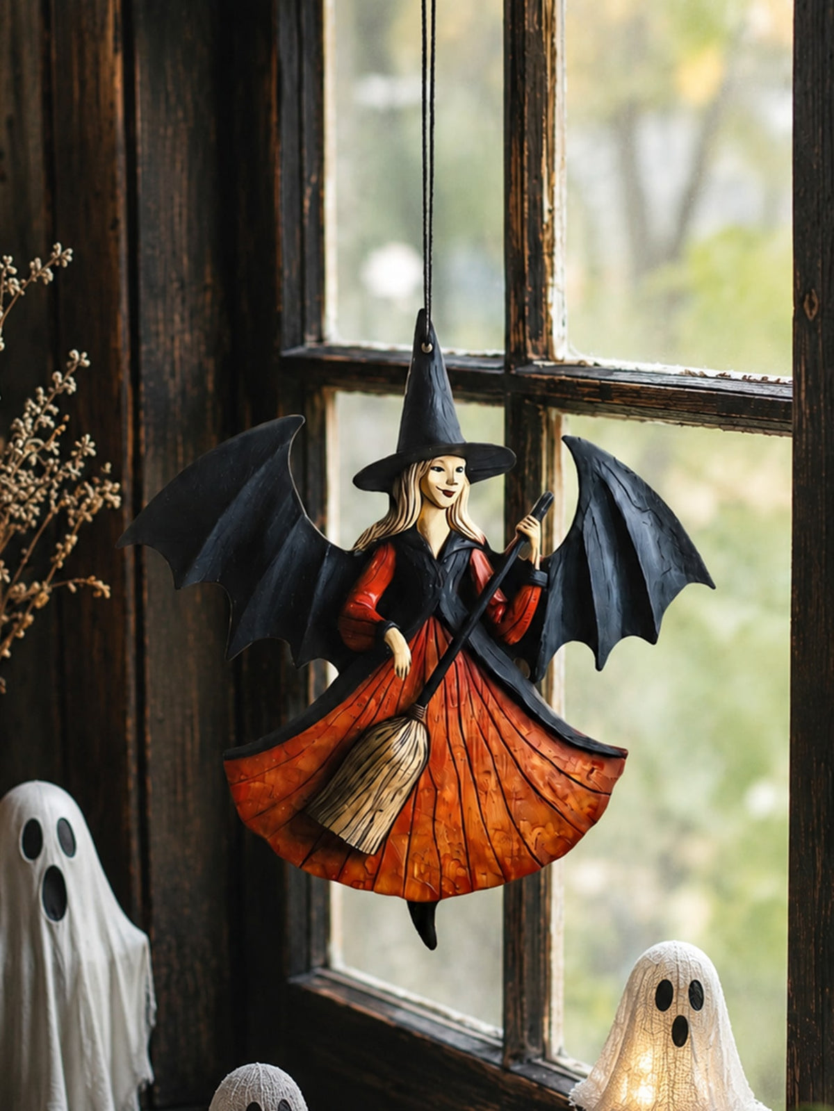 witch on broom hanging decor - photo 3