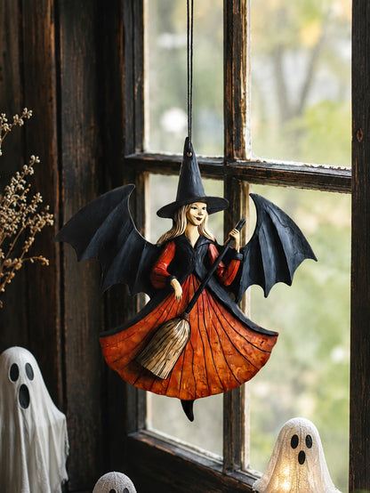 witch on broom hanging decor - photo 3