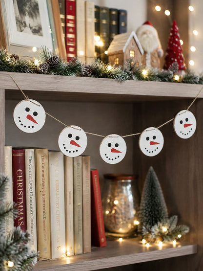 snowman face Christmas garland - photo 3
