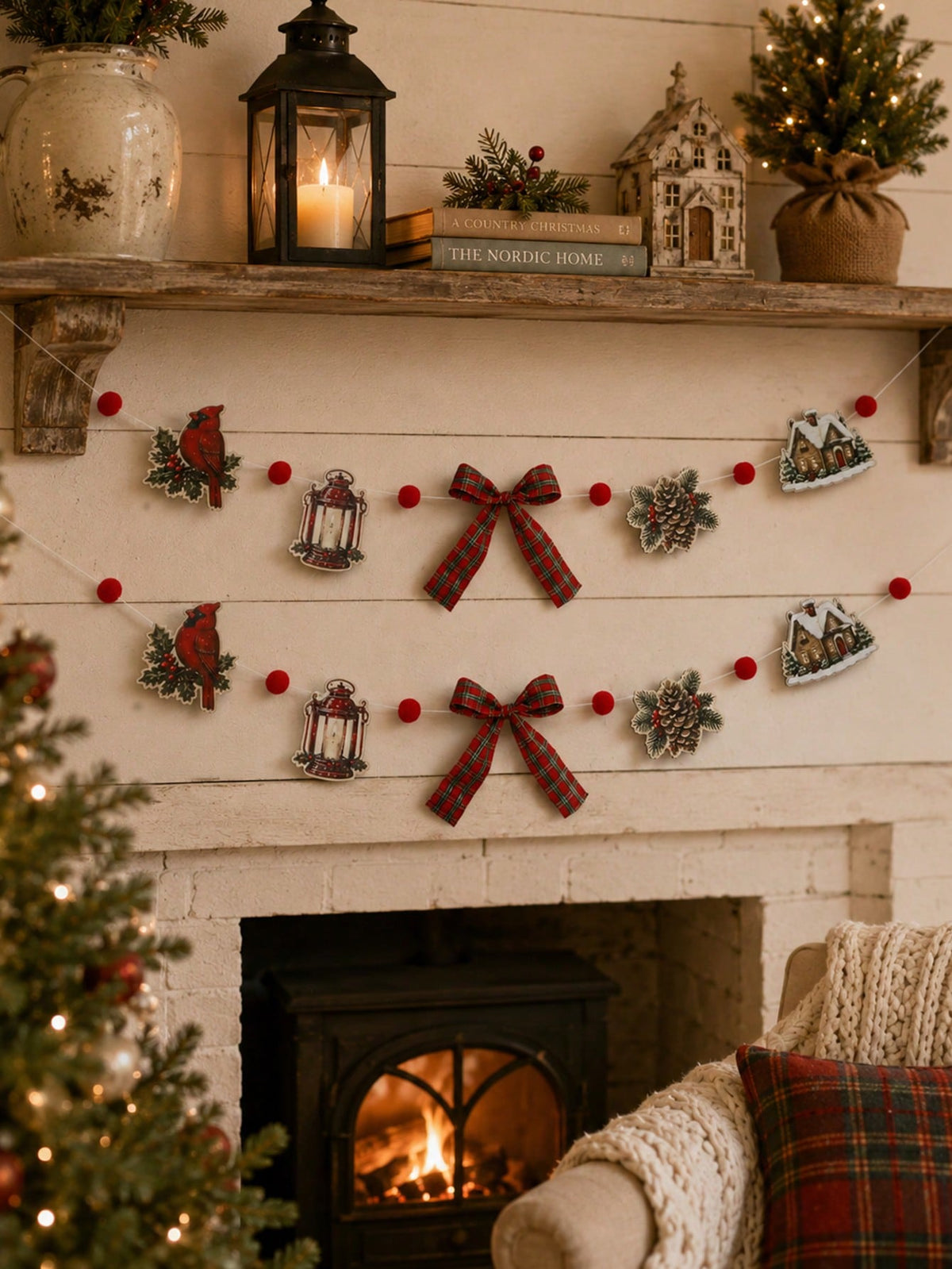 cardinal lantern Christmas garland - photo 3
