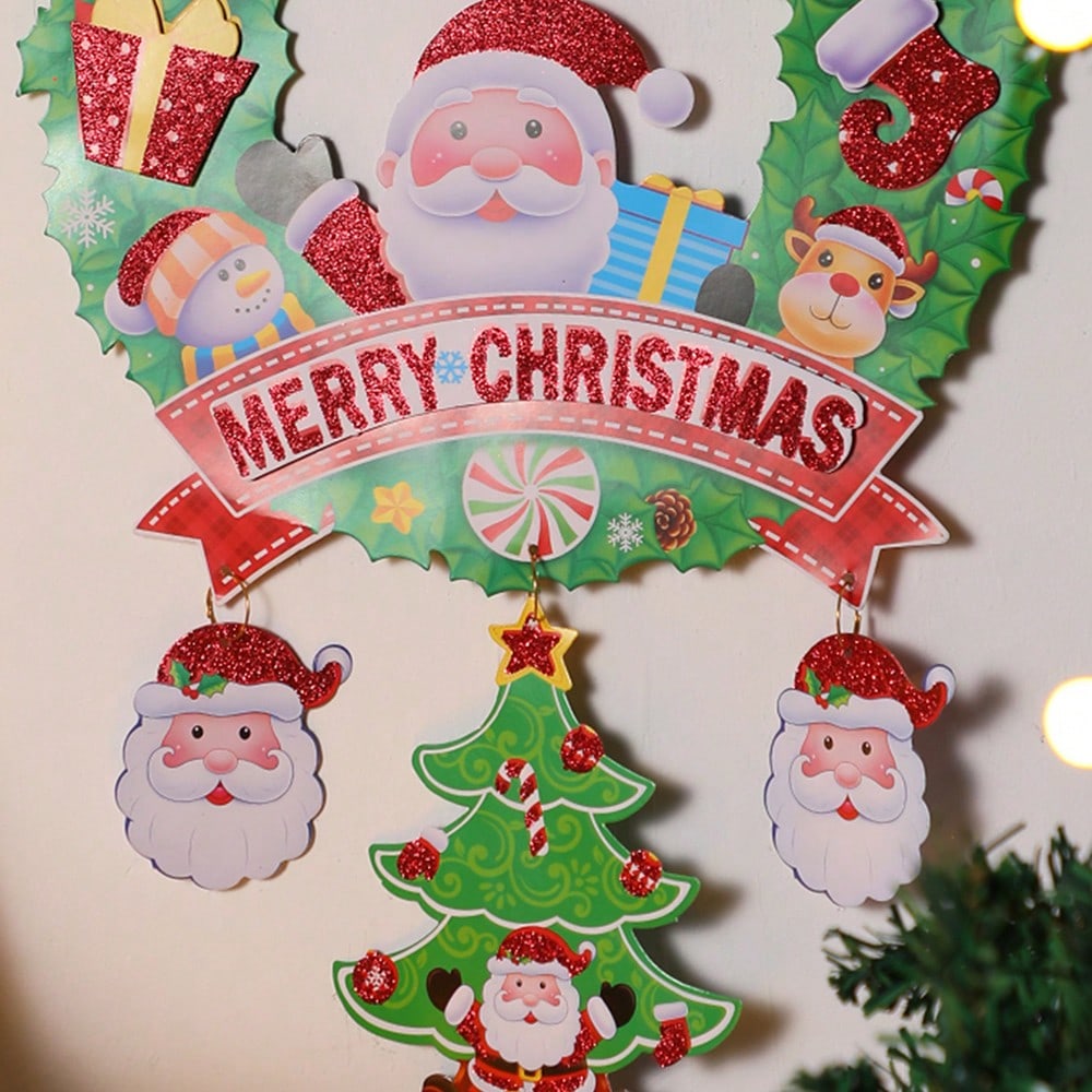 Santa wreath door hanger - photo 2