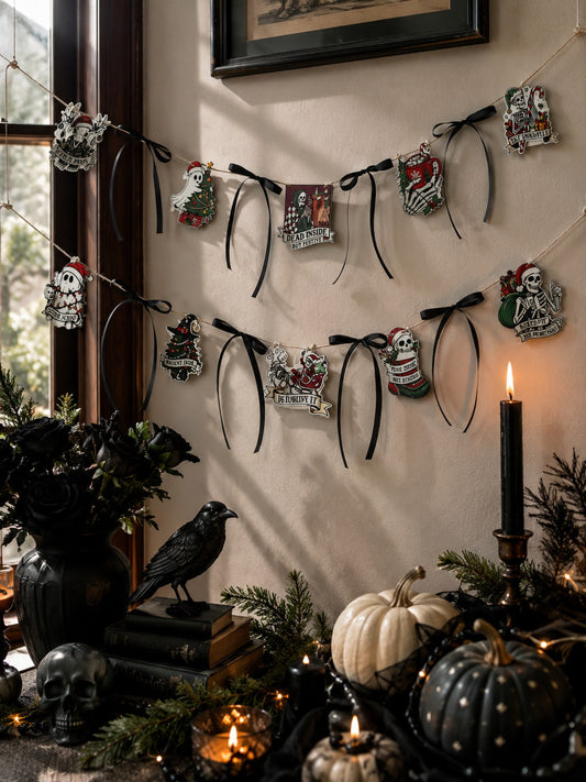 creepy Christmas skull ghost garland - photo 2