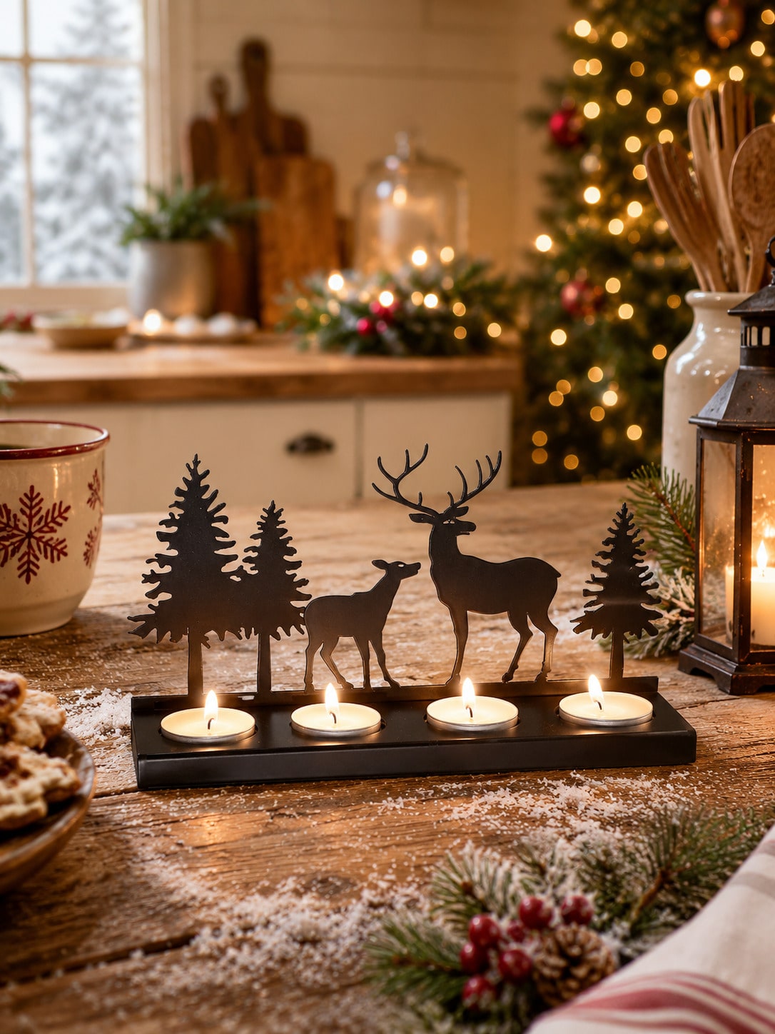 deer silhouette tea light holder - photo 3