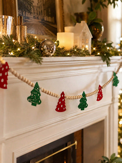 felt Christmas tree bead garland - photo 3