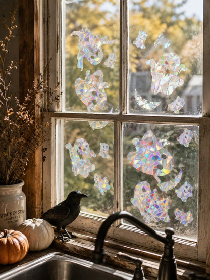 holographic Halloween window stickers - photo 3