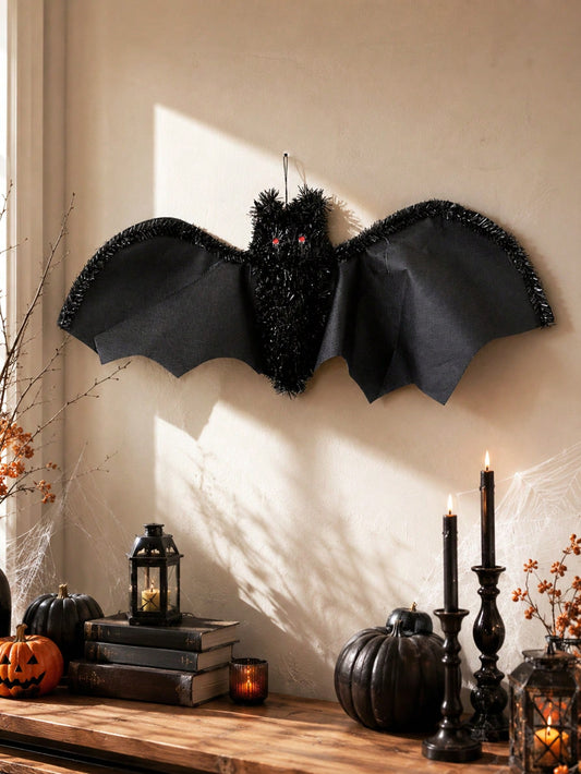 black tinsel bat decoration - photo 2