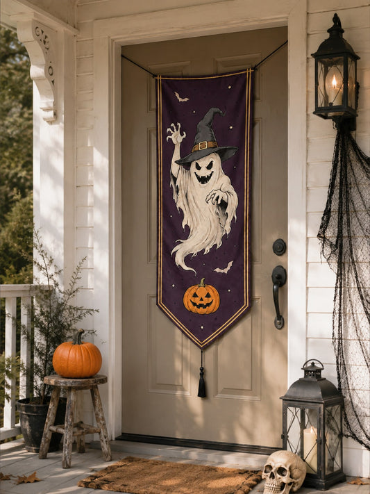 witch ghost Halloween porch banner - photo 2