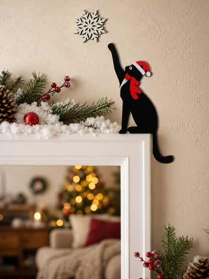 black cat Christmas door corner decor - photo 3