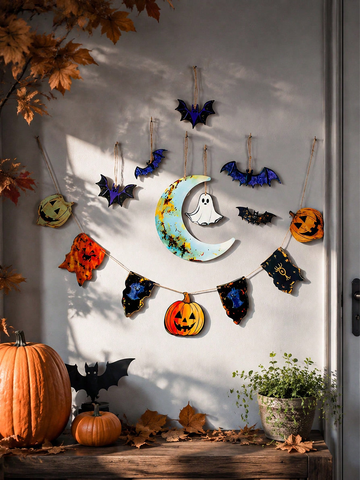 ghost pumpkin moon Halloween banner - photo 3