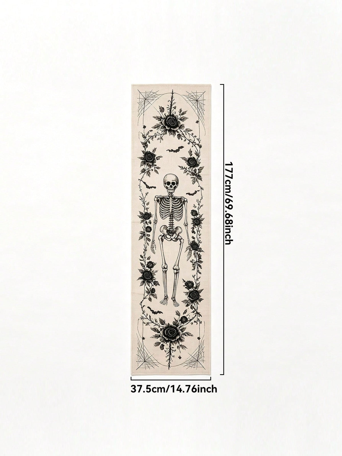 skull black rose table runner - photo 3
