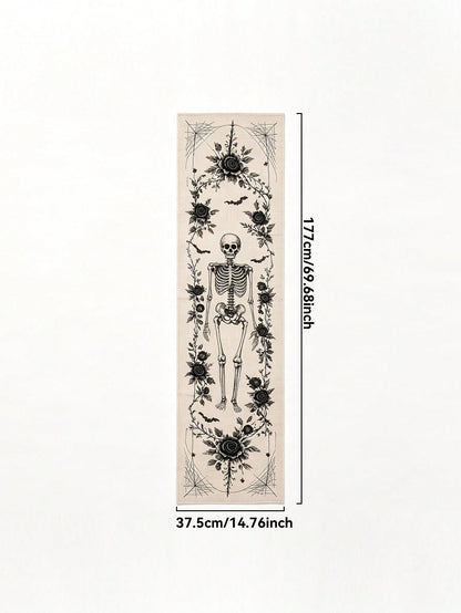 skull black rose table runner - photo 3