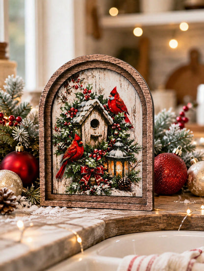 cardinal birdhouse winter arch sign - photo 4