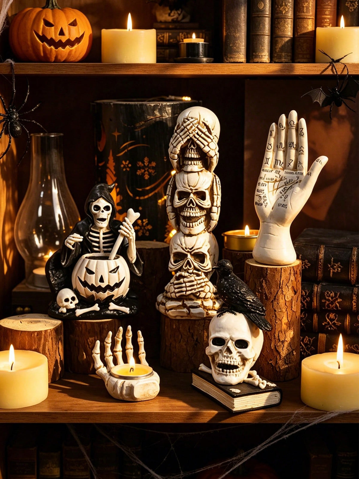 gothic skull skeleton figurines - photo 4