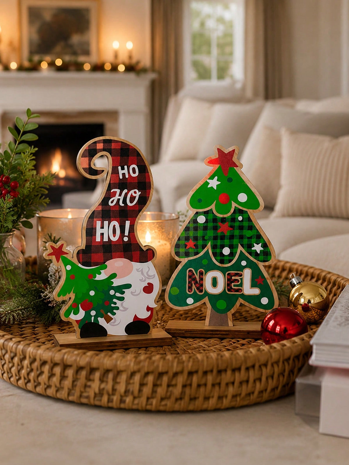 gnome Christmas tree tabletop sign - photo 3