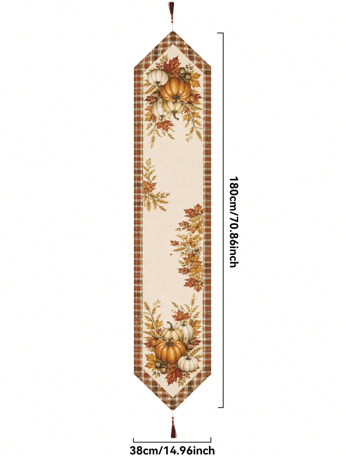 fall pumpkin plaid table runner - photo 4