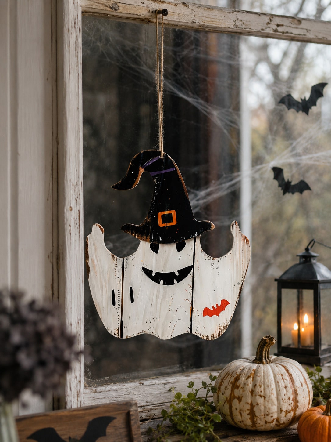 witch hat ghost hanging sign - photo 4