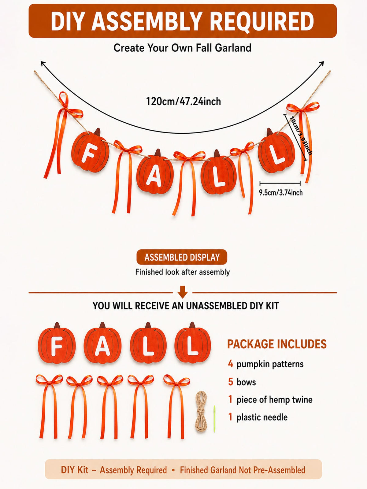 fall pumpkin letter garland - photo 4