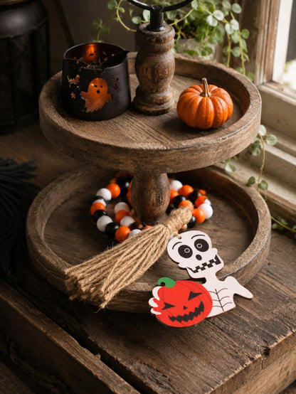 skeleton pumpkin beaded garland - photo 4