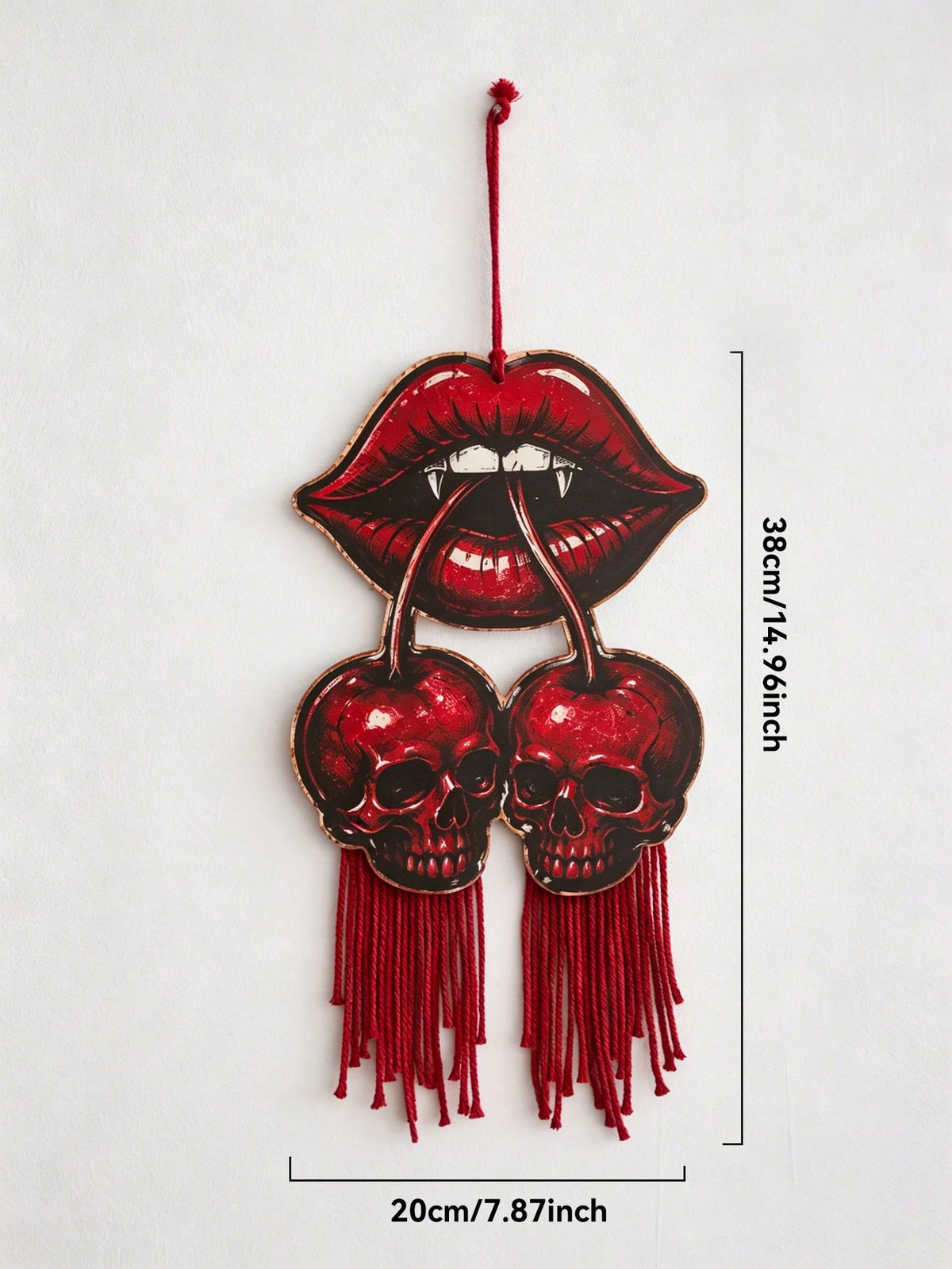 vampire lips cherry skull door hanger - photo 3