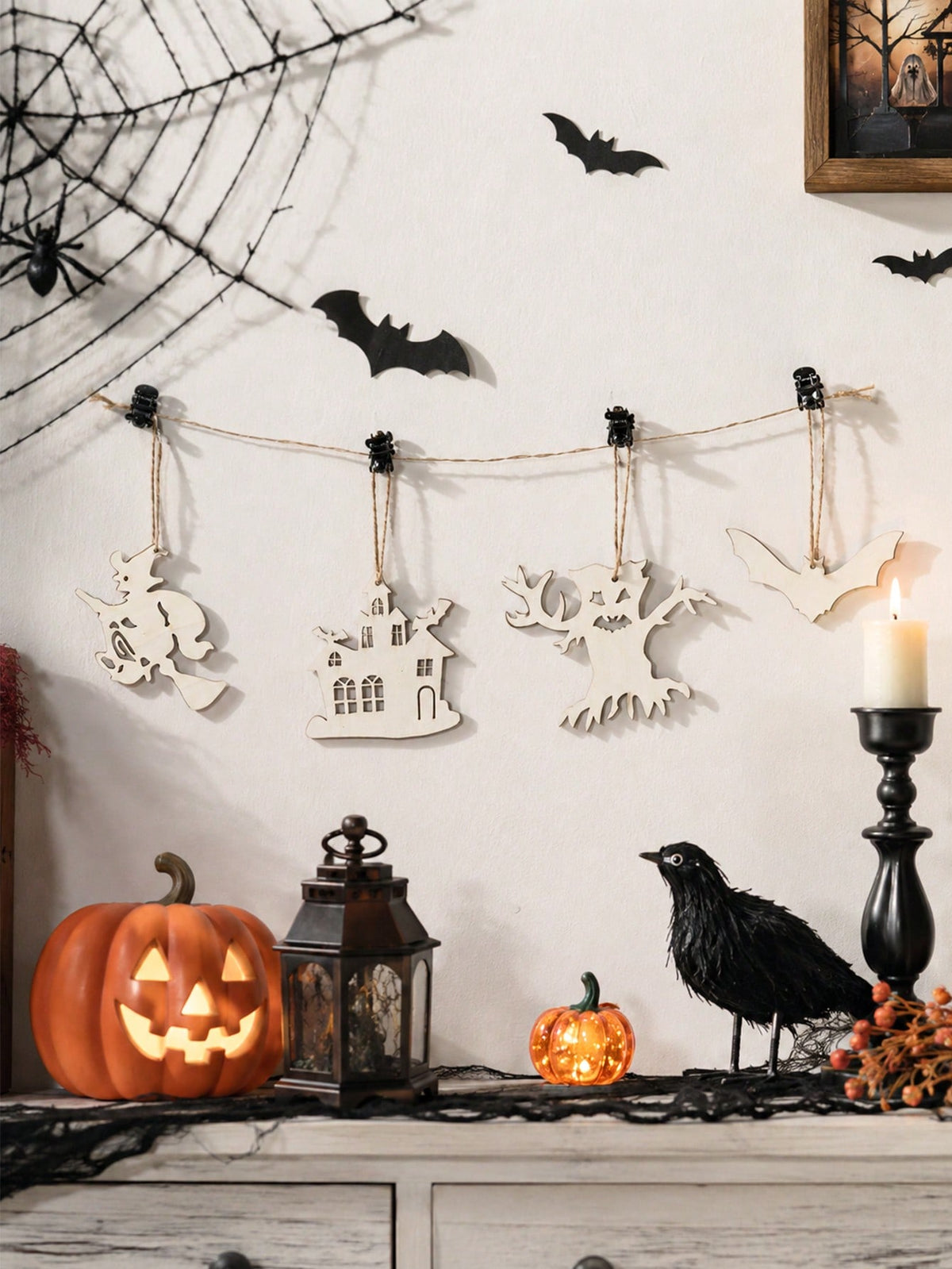 haunted house bat Halloween garland - photo 3