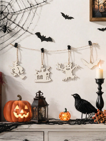 haunted house bat Halloween garland - photo 3