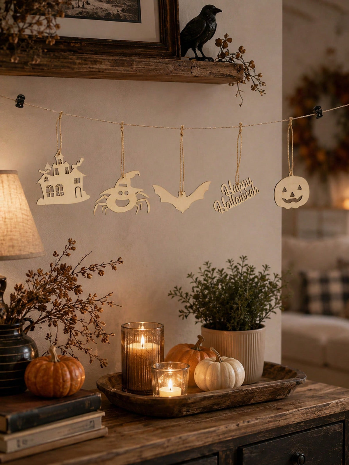 ghost pumpkin Halloween garland cutouts - photo 4