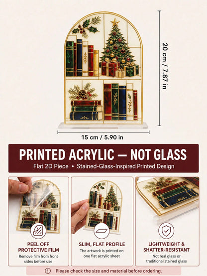 Christmas bookshelf scene plaque - photo 4