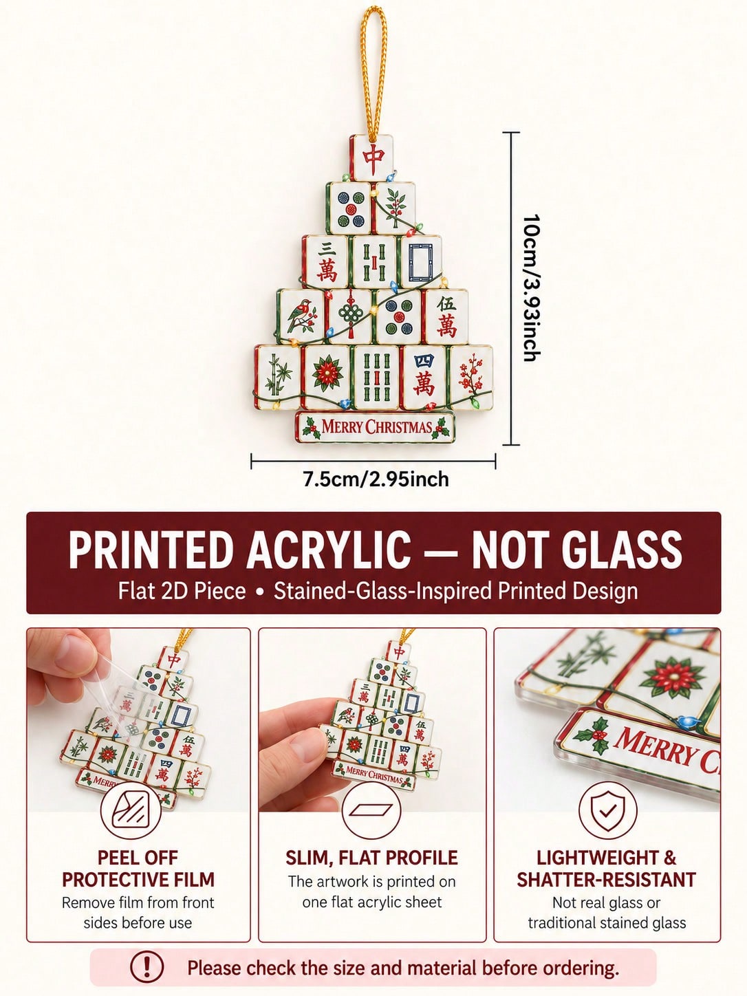 mahjong Christmas tree ornament - photo 4