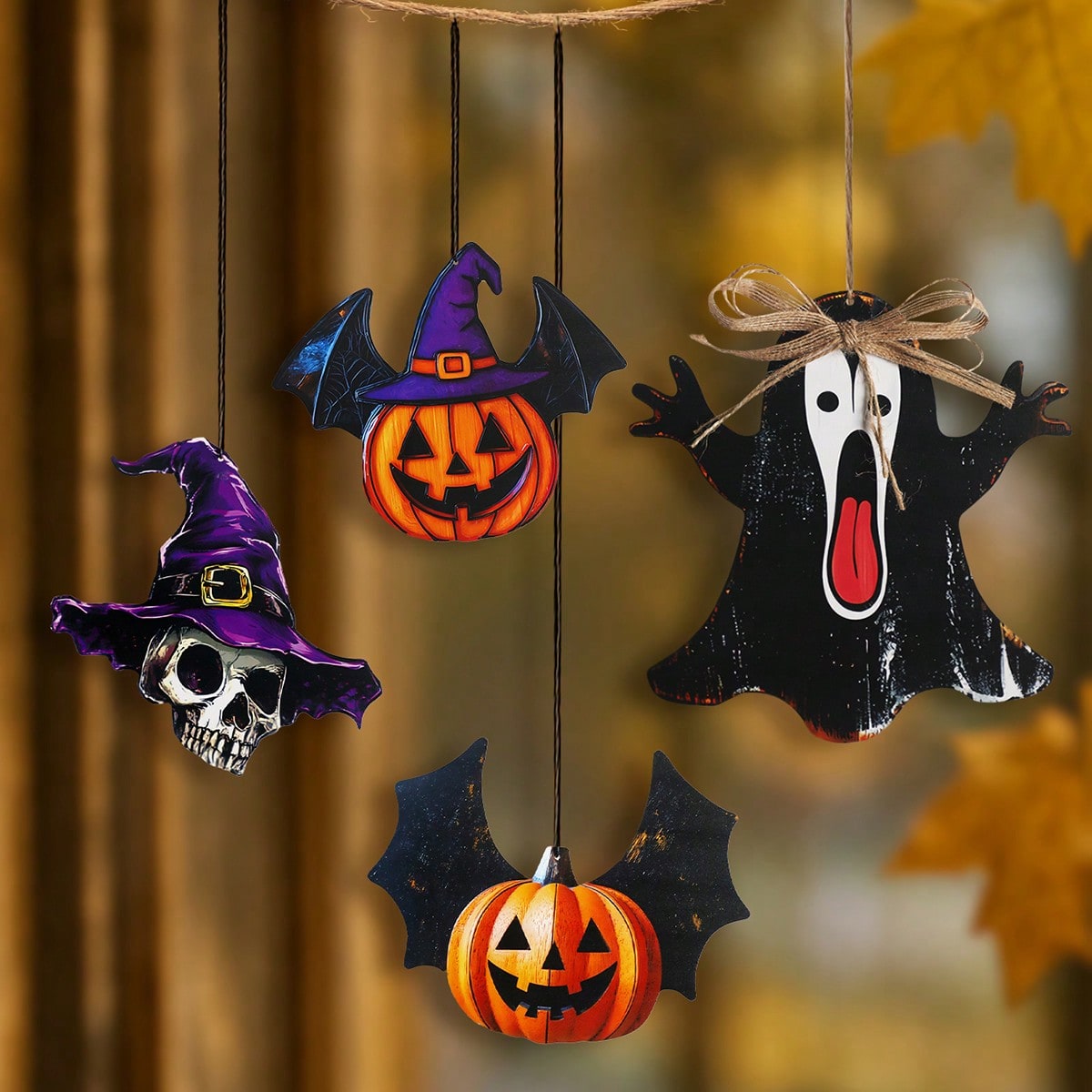 skull pumpkin ghost hanging ornaments - photo 4