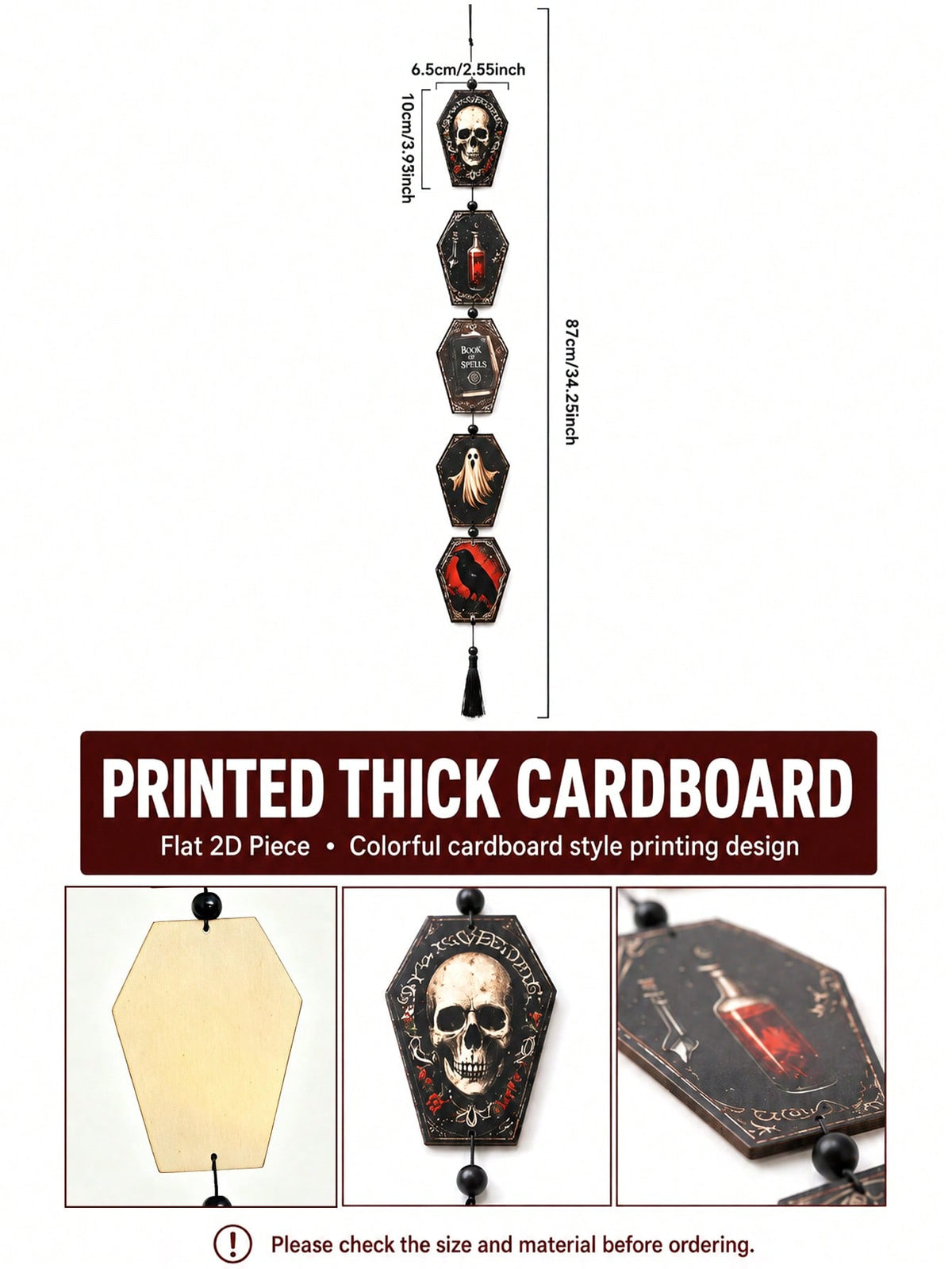 gothic skull coffin hanging decor - photo 3