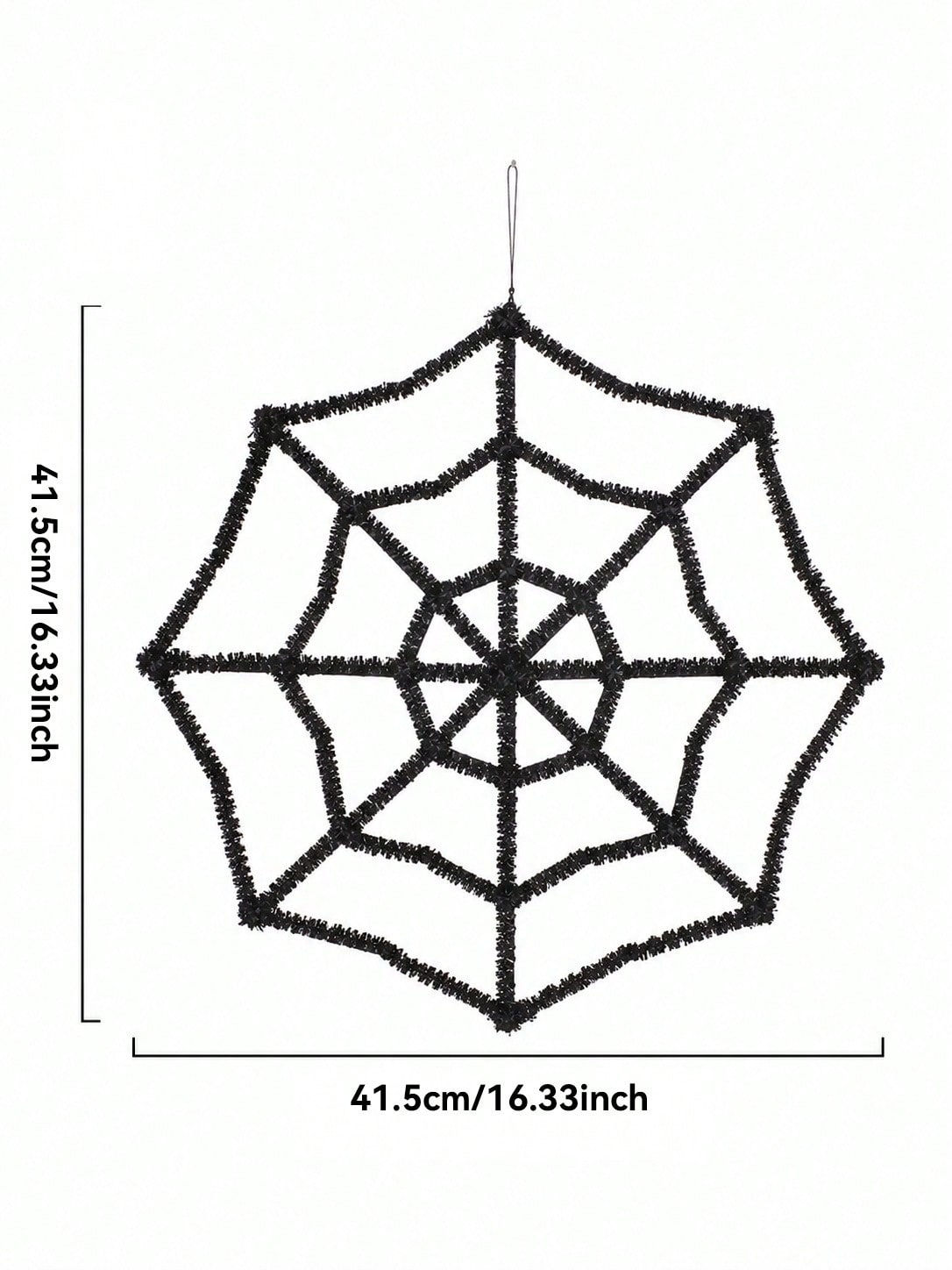 black tinsel spider web decoration - photo 4