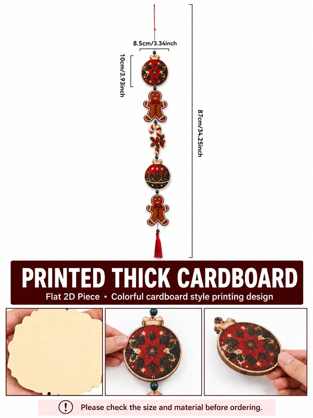 gingerbread candy cane hanging decor - photo 4