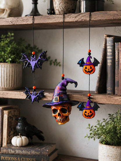 witch hat skull bat hanging decor - photo 4