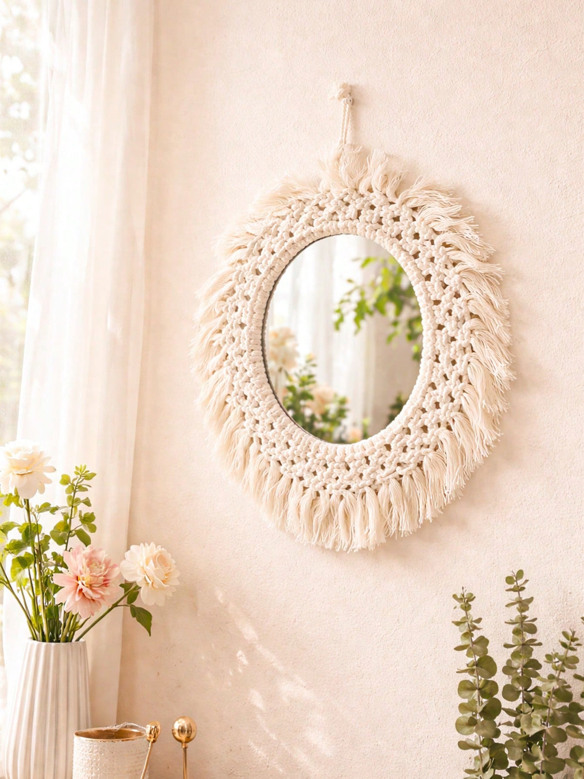boho macrame round wall decor - photo 3