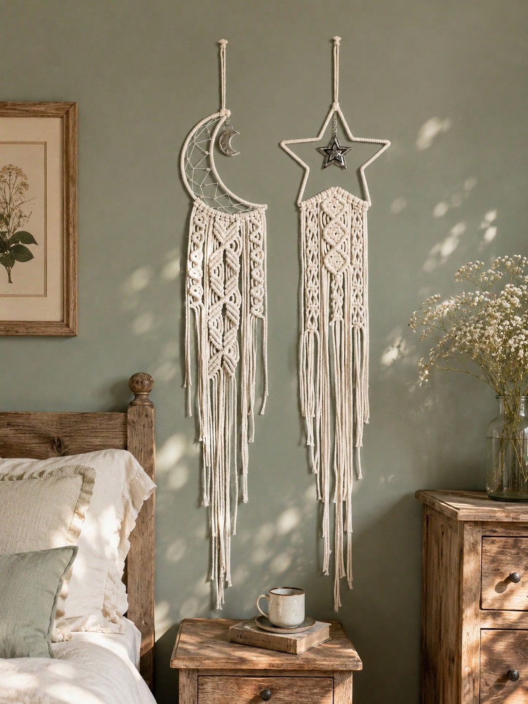 moon star macrame wall hanging - photo 3