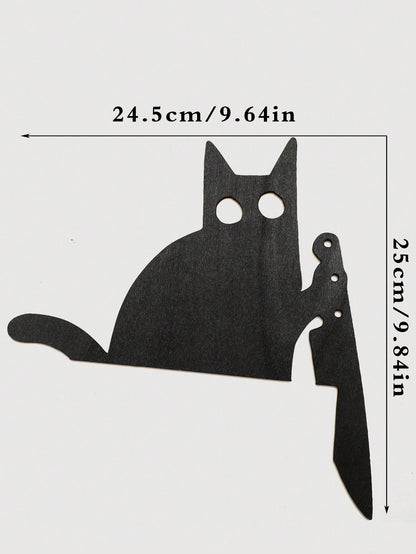 black cat knife door corner decor - photo 3
