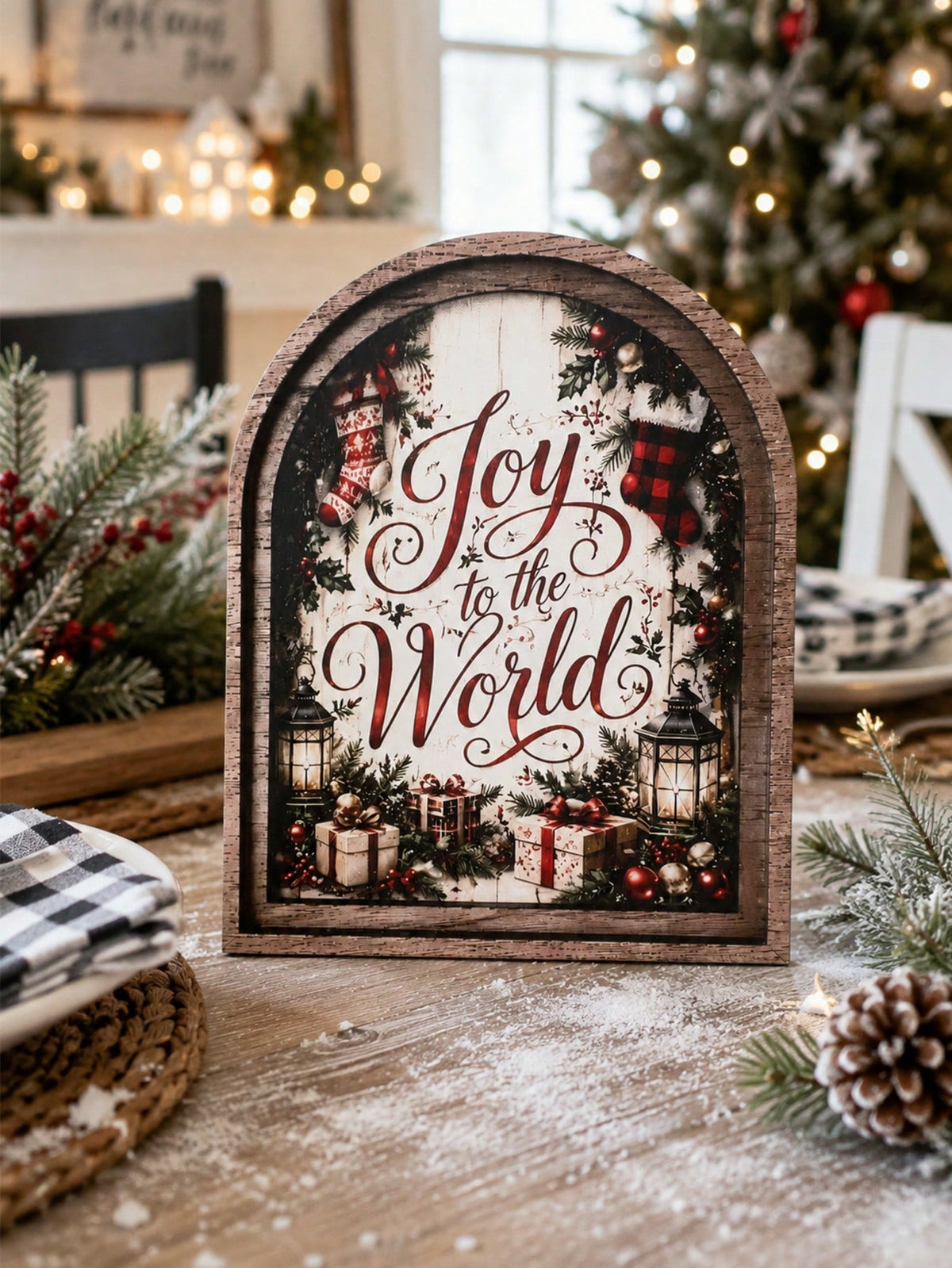 joy to the world arch tabletop sign - photo 4