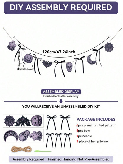 purple gothic Halloween garland - photo 3