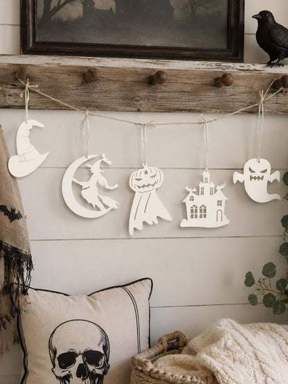 witch ghost haunted house Halloween garland - photo 4