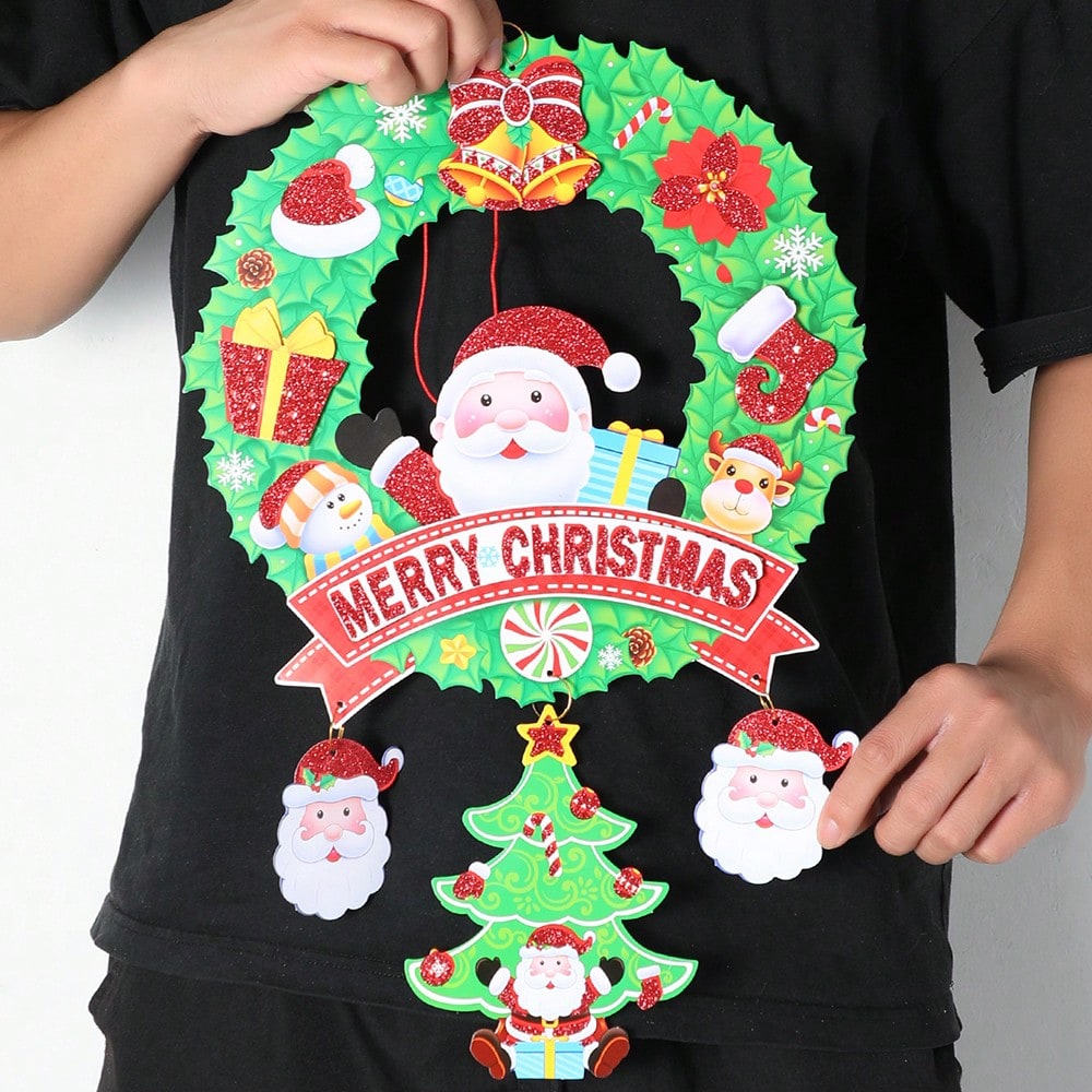 Santa wreath door hanger - photo 3