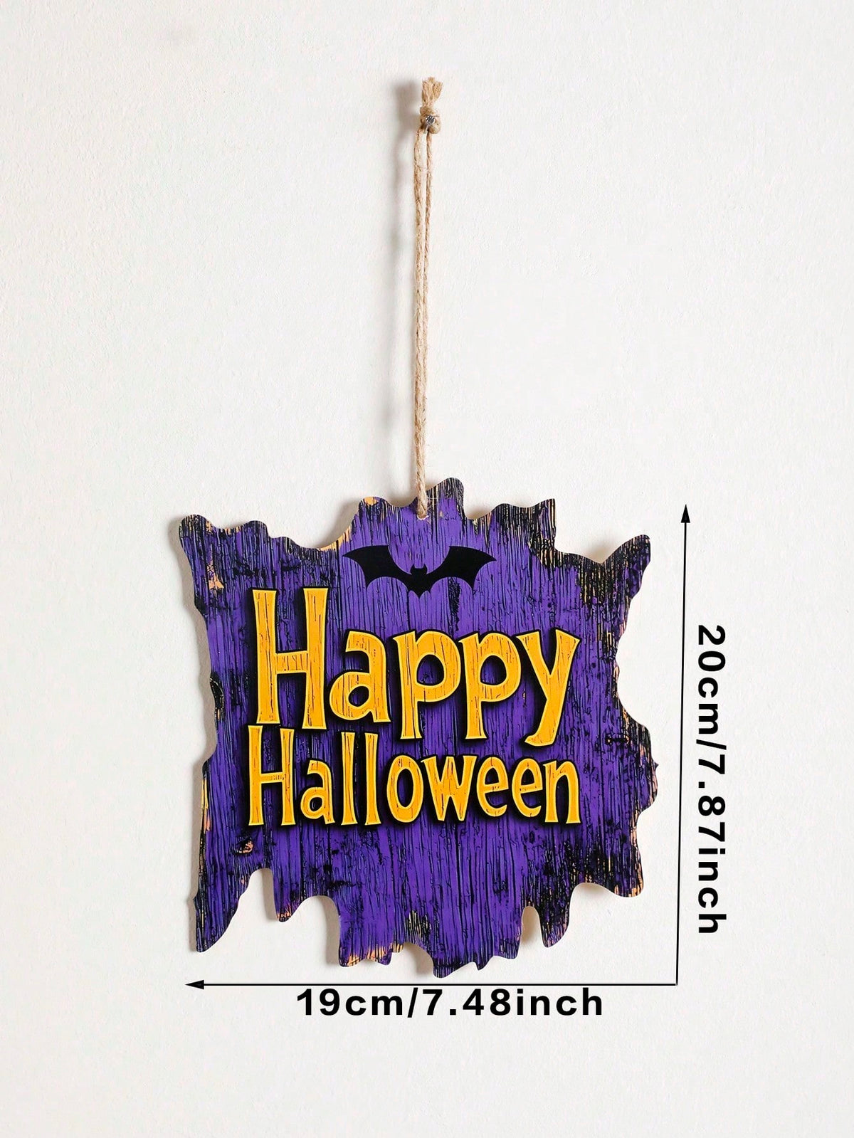 Happy Halloween bat hanging sign - photo 4