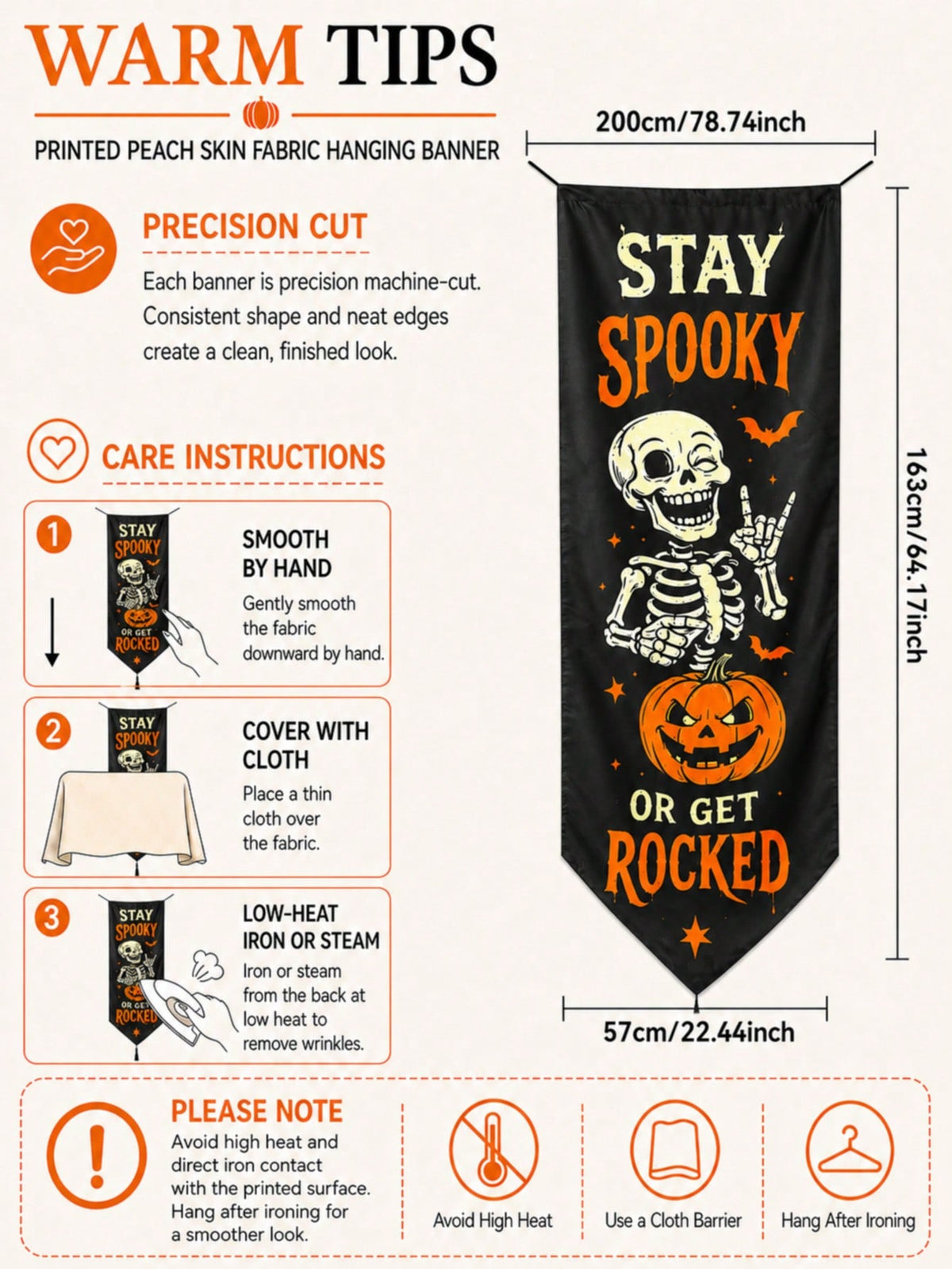 stay spooky skeleton porch banner - photo 3