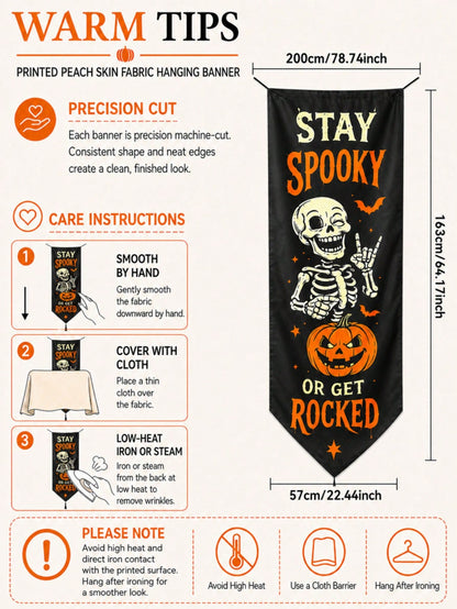 stay spooky skeleton porch banner - photo 3