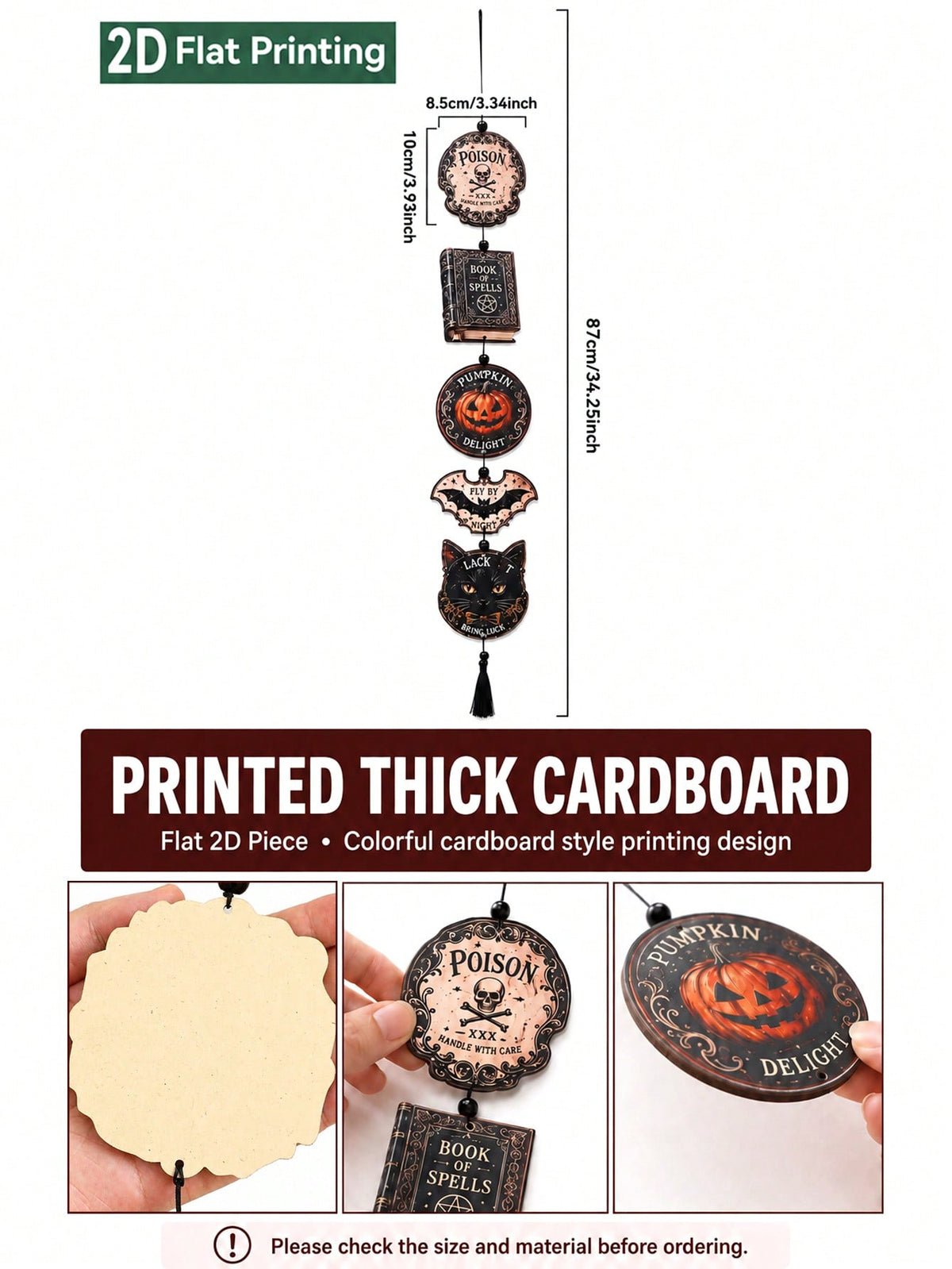 witchy pumpkin spell book hanging decor - photo 3