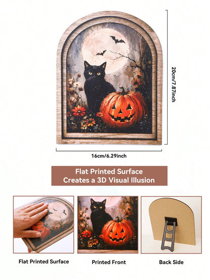 black cat jack-o-lantern arch sign - photo 3