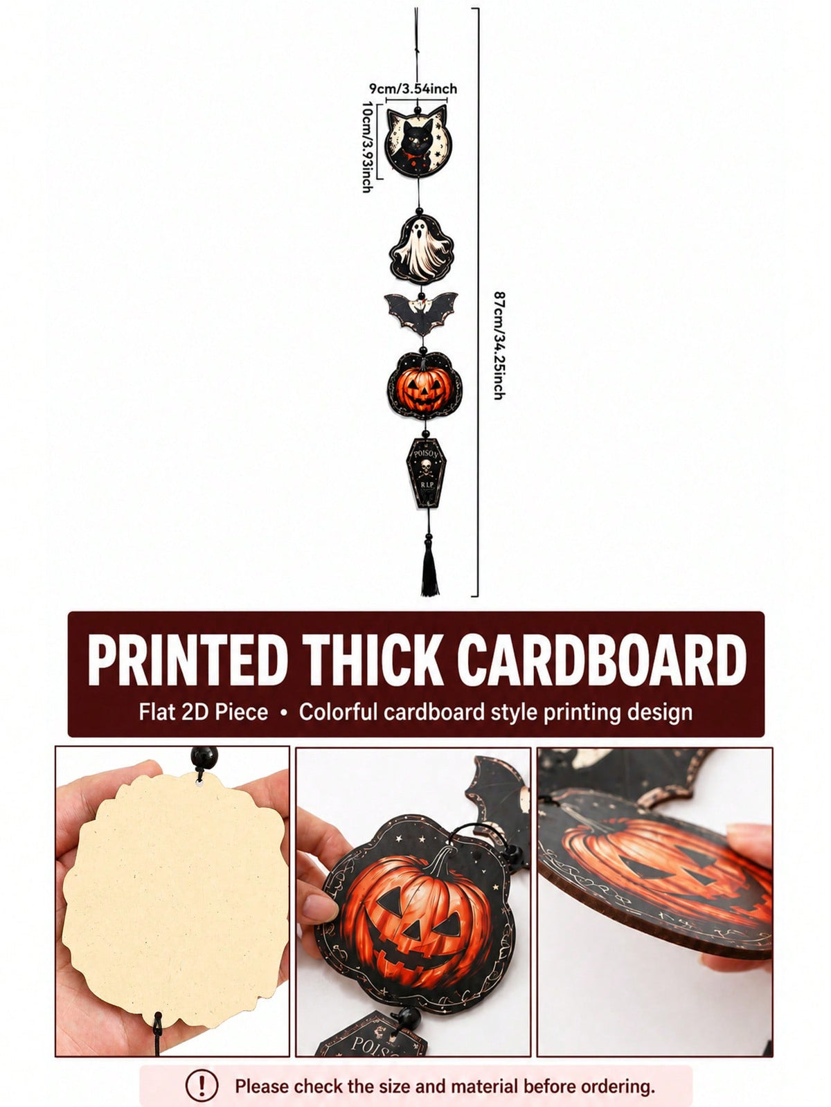black cat ghost coffin hanging decor - photo 4