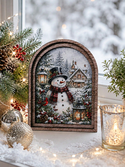 snowman winter arch tabletop sign - photo 4