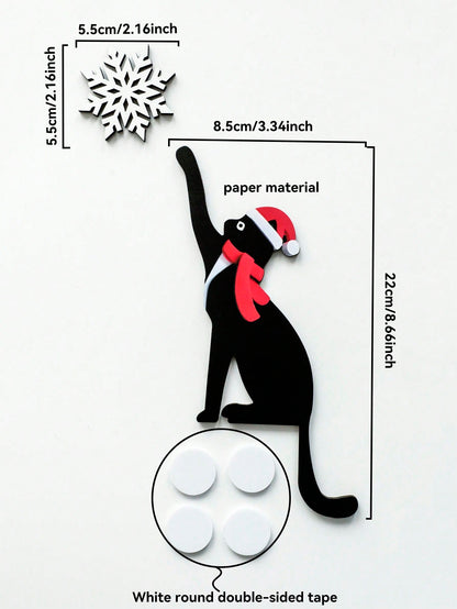 black cat Christmas door corner decor - photo 4