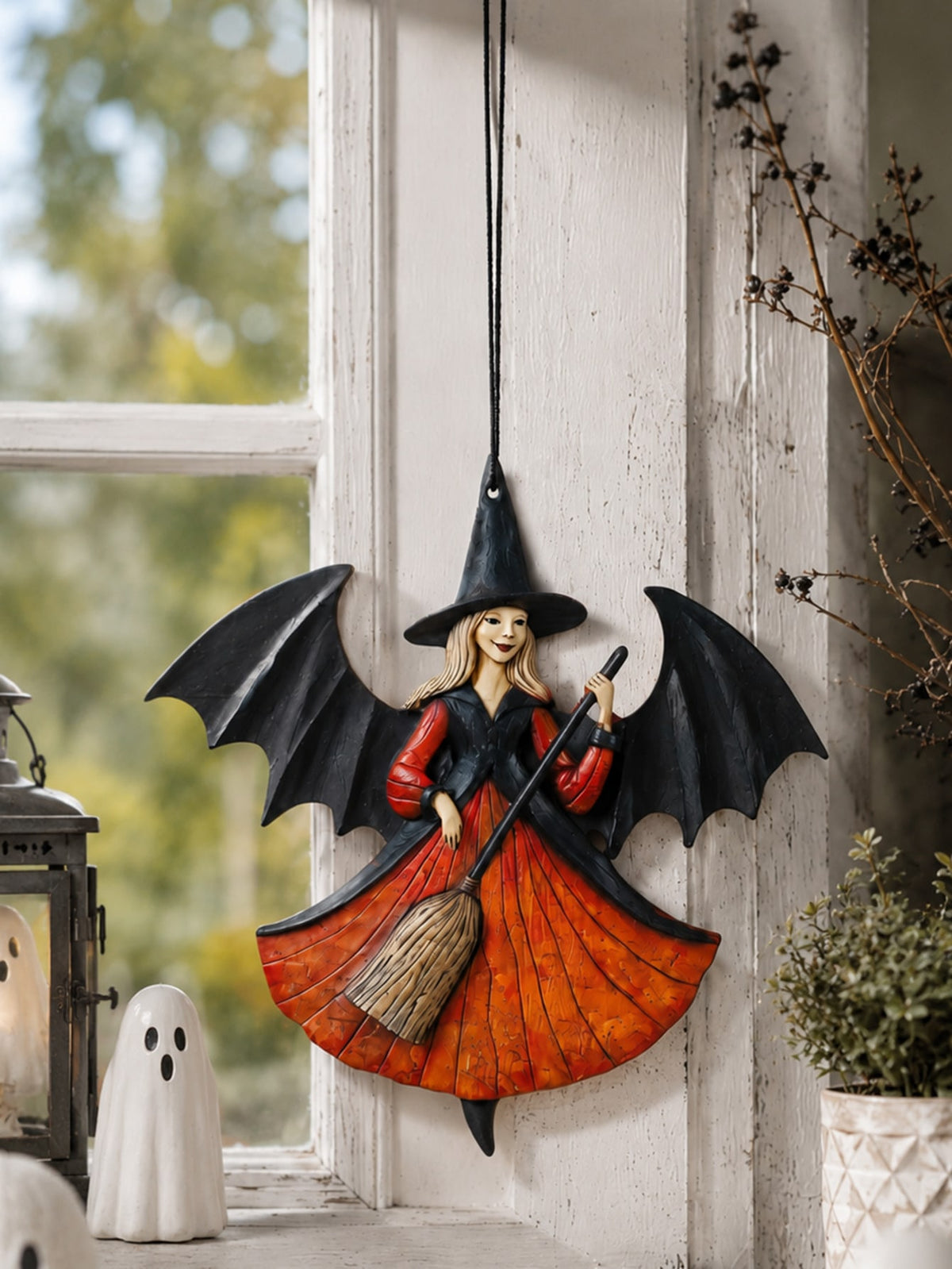 witch on broom hanging decor - photo 4
