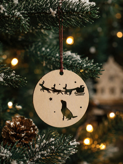 dog Santa sleigh ornament - photo 4